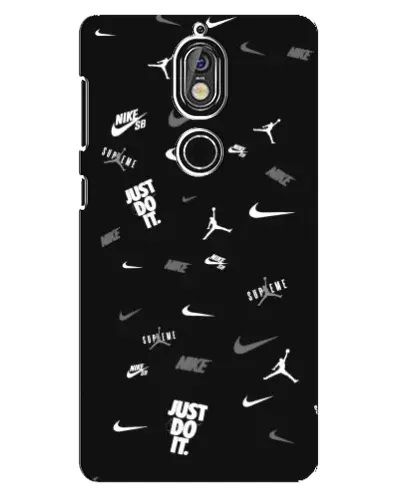 Чохол для Nokia 7 з картинкою «Nike Black Pattern» Чохол для Nokia 7 з картинкою «Nike Black Pattern»