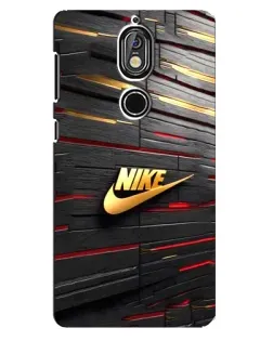 Чохол для Nokia 7 з картинкою «Золотий Nike на металі»
