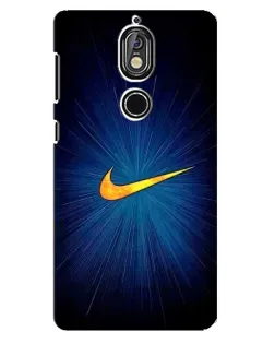 Чехол для Nokia 7 с картинкой «Синий пульс Nike»