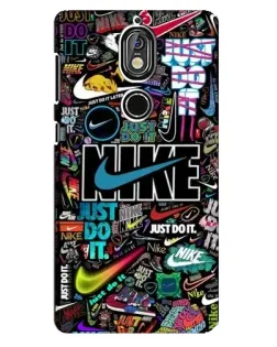 Чехол для Nokia 7 с картинкой «Яркий коллаж Nike»