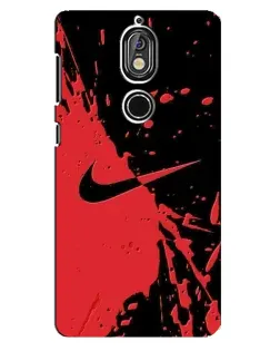 Чехол для Nokia 7 с картинкой «Красные брызги Nike»