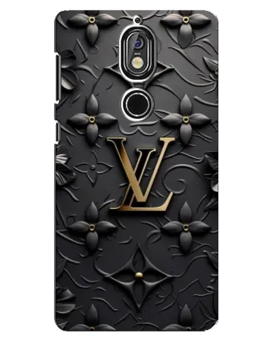 Чехол для Nokia 7 с картинкой «Кожаная текстура LV»