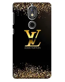 Чехол для Nokia 7 с картинкой «LV — золотые искры»