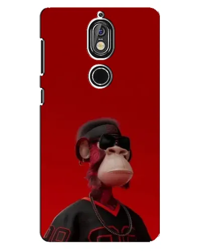 Чохол для Nokia 7 з картинкою «Bored Ape в червоному»