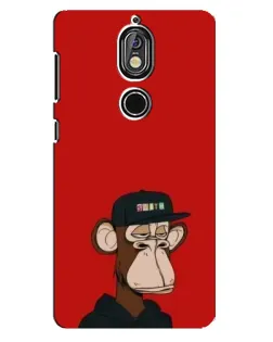 Чохол для Nokia 7 з картинкою «Bored Ape — червоний фон»