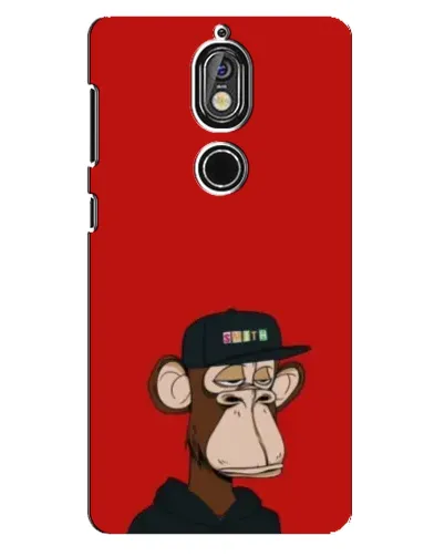 Чохол для Nokia 7 з картинкою «Bored Ape — червоний фон»