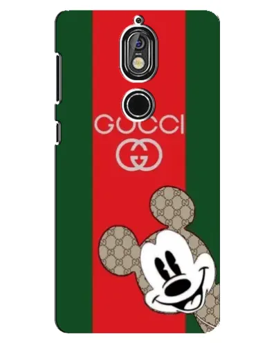 Чехол для Nokia 7 с картинкой «Gucci — полосы и Микки»