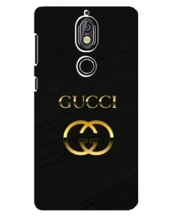 Чехол для Nokia 7 с картинкой «Золотой логотип Gucci»