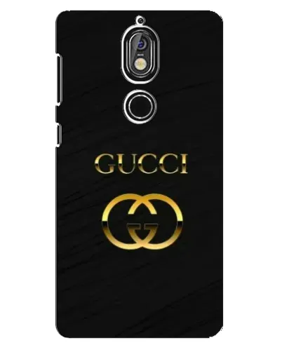 Чехол для Nokia 7 с картинкой «Золотой логотип Gucci»