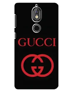 Чехол для Nokia 7 с картинкой «Gucci — красный логотип»