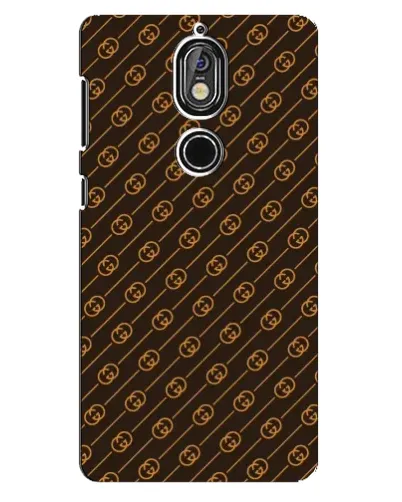Чехол для Nokia 7 с картинкой «Gucci — золотые диагонали»