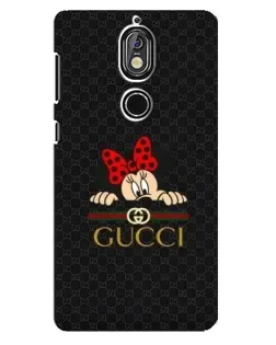 Чехол для Nokia 7 с картинкой «Минни Маус Gucci — черный»