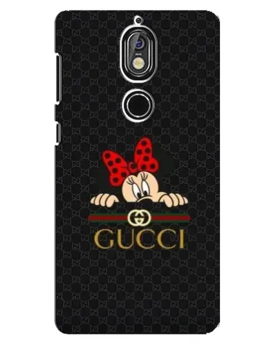 Чехол для Nokia 7 с картинкой «Минни Маус Gucci — черный»