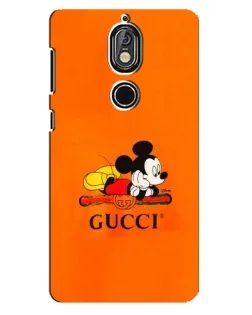 Чехол для Nokia 7 с картинкой «Микки Маус Gucci — оранж»