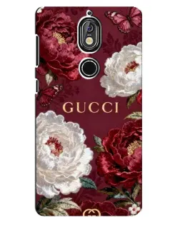 Чехол для Nokia 7 с картинкой «Gucci — бордовые розы»