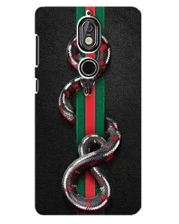 Чехол для Nokia 7 с картинкой «Gucci — змея на полосе»