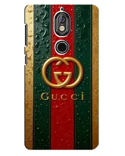 Чехол для Nokia 7 с картинкой «Gucci — фирменная полоса и золото»