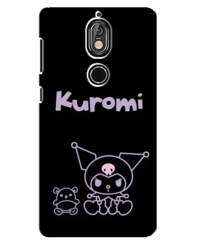 Чехол для Nokia 7 с картинкой «Kuromi — черный минимализм»