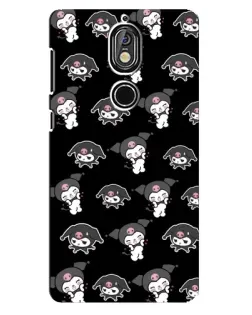 Чехол для Nokia 7 с картинкой «Черный паттерн Kuromi»