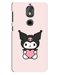 Чехол для Nokia 7 с картинкой «Kuromi и сердце»