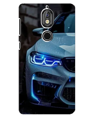 Чохол для Nokia 7 з картинкою «Погляд BMW з синіми фарами»