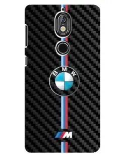 Чохол для Nokia 7 з картинкою «Емблема BMW та карбон»