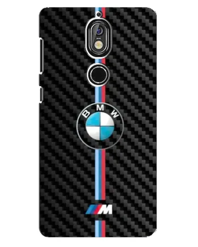 Чохол для Nokia 7 з картинкою «Емблема BMW та карбон»