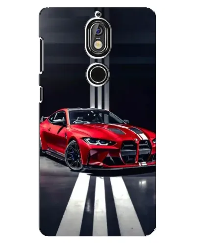Чохол для Nokia 7 з картинкою «Червона BMW на дорозі»