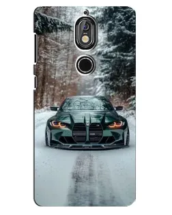 Чохол для Nokia 7 з картинкою «BMW у зимовому лісі»