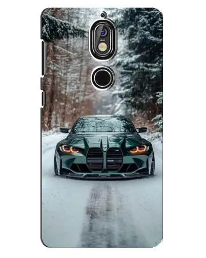 Чохол для Nokia 7 з картинкою «BMW у зимовому лісі»
