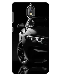 Чехол для Nokia 7 с картинкой «Черная BMW — профиль»