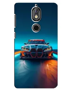 Чехол для Nokia 7 с картинкой «BMW — огни неона»
