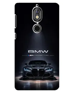 Чехол для Nokia 7 с картинкой «BMW сквозь ночной город»