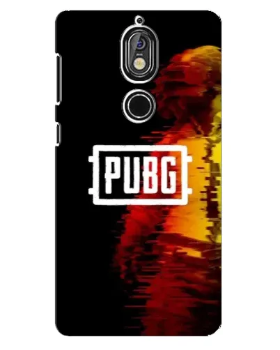 Чехол для Nokia 7 с картинкой «Яркий логотип PUBG»