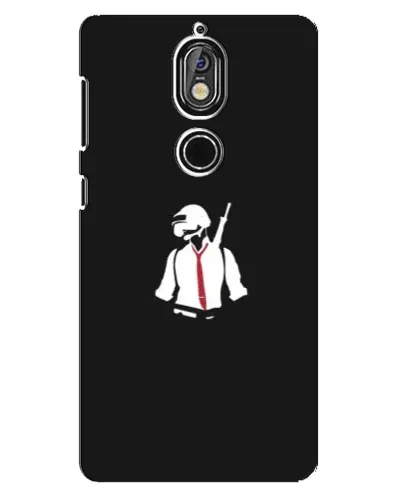 Чехол для Nokia 7 с картинкой «PUBG — силуэт воина»