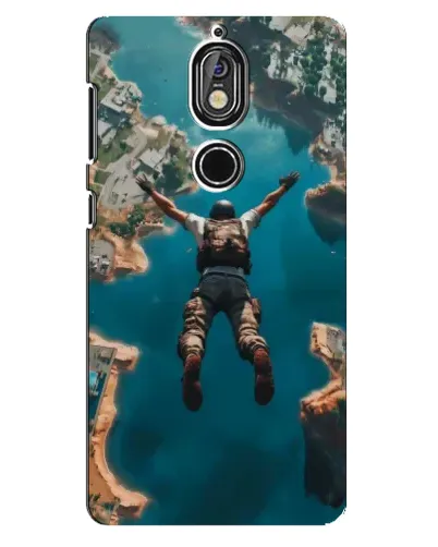 Чехол для Nokia 7 с картинкой «PUBG — свободное падение»