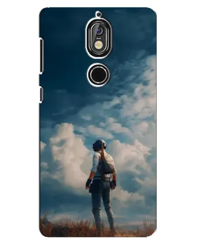 Чехол для Nokia 7 с картинкой «Герой PUBG на скале»