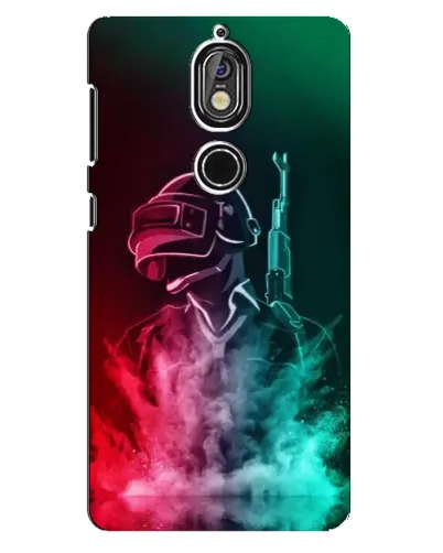 Чехол для Nokia 7 с картинкой «PUBG — огненный воин»