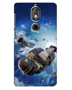 Чехол для Nokia 7 с картинкой «Десант PUBG — прыжок»