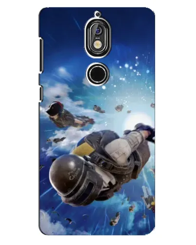 Чехол для Nokia 7 с картинкой «Десант PUBG — прыжок»