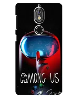 Чехол для Nokia 7 с картинкой «Красный импостер — макро»