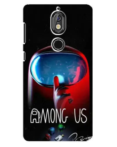 Чехол для Nokia 7 с картинкой «Красный импостер — макро»