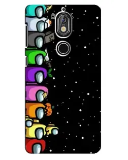 Чехол для Nokia 7 с картинкой «Команда Among Us»