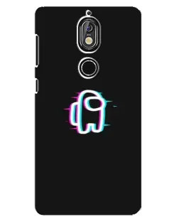 Чехол для Nokia 7 с картинкой «Among Us неон»