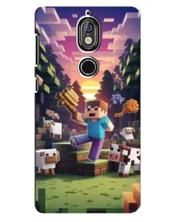 Чехол для Nokia 7 с картинкой «Стив на ферме»