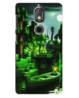 Чехол для Nokia 7 с картинкой «Minecraft лесной пейзаж»