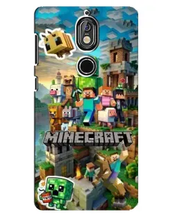 Чехол для Nokia 7 с картинкой «Замок Minecraft»
