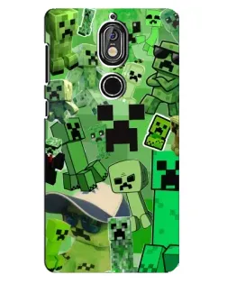 Чехол для Nokia 7 с картинкой «Криперы Minecraft»