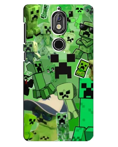 Чехол для Nokia 7 с картинкой «Криперы Minecraft»