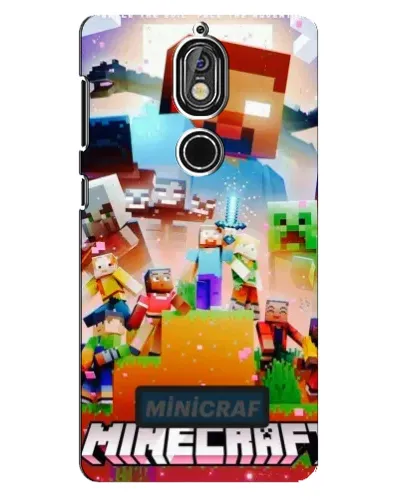 Чехол для Nokia 7 с картинкой «Minecraft герои игры»